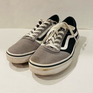 Vans Youth Size 6.5 Ward Color BlocK Mid Grey/White Canvas Skate Shoes